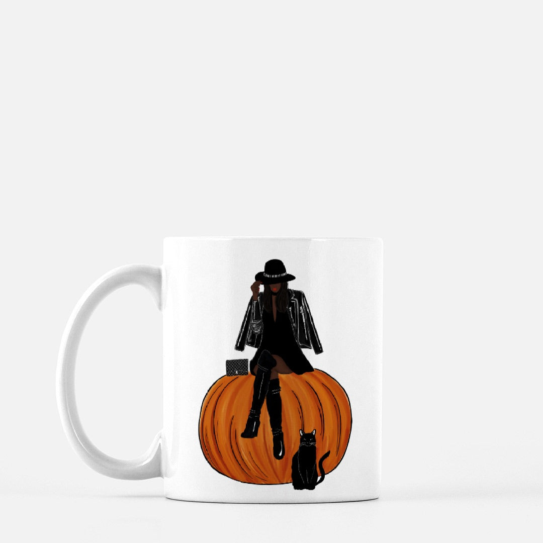 The Pumpkin Fashionista (Dark Brunette) Mug 11oz.