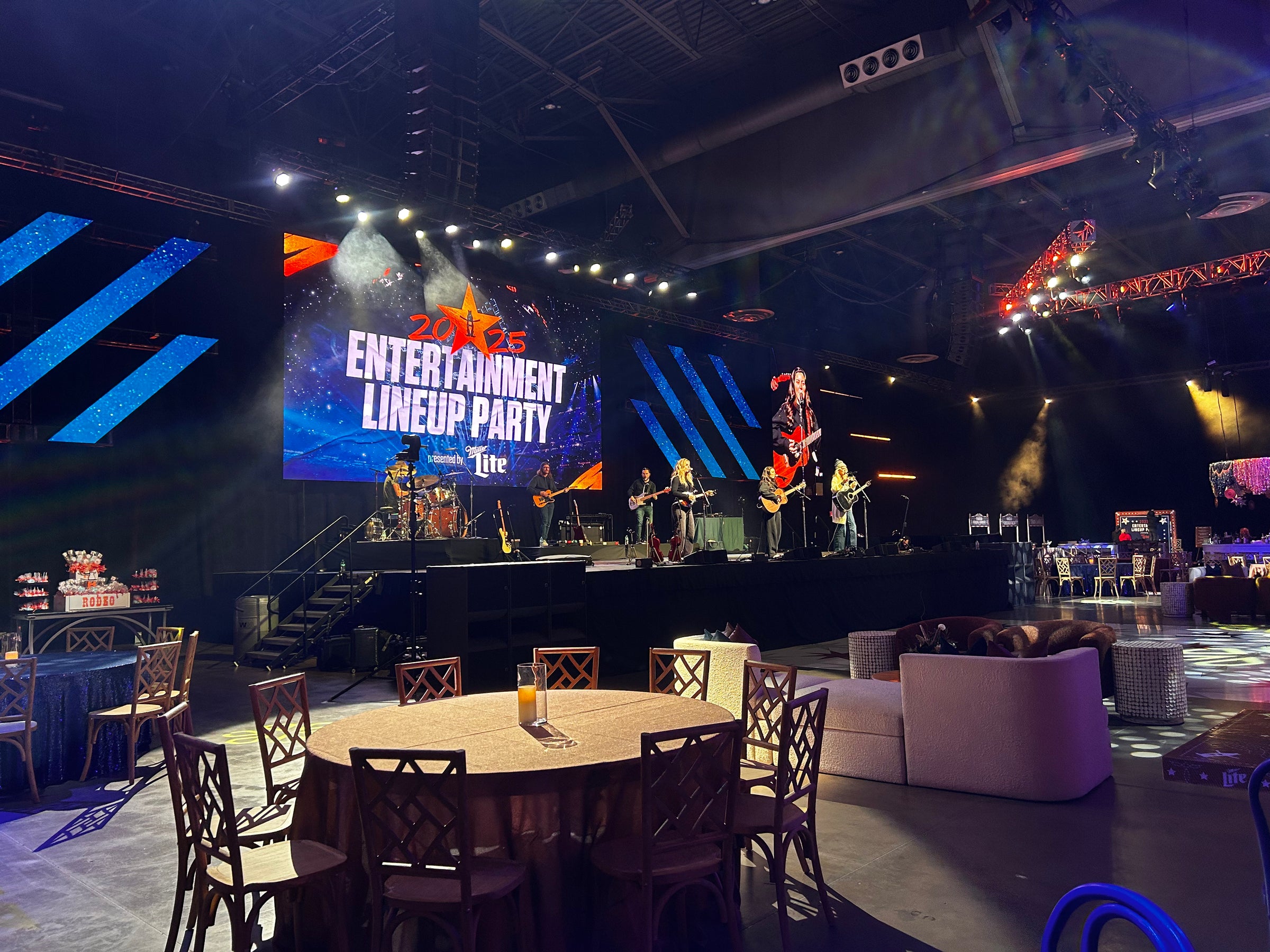 Corporate event at the Houston Livestock Show and Rodeo featuring Gavi Leveaux live fashion illustration as interactive guest entertainment in Houston, Texas.