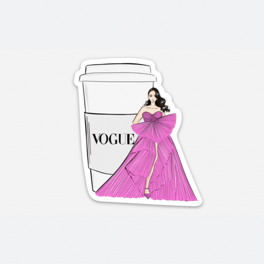 The Coffee and Couture Fashionista Sticker
