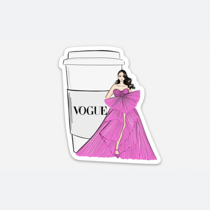 The Coffee and Couture Fashionista Sticker