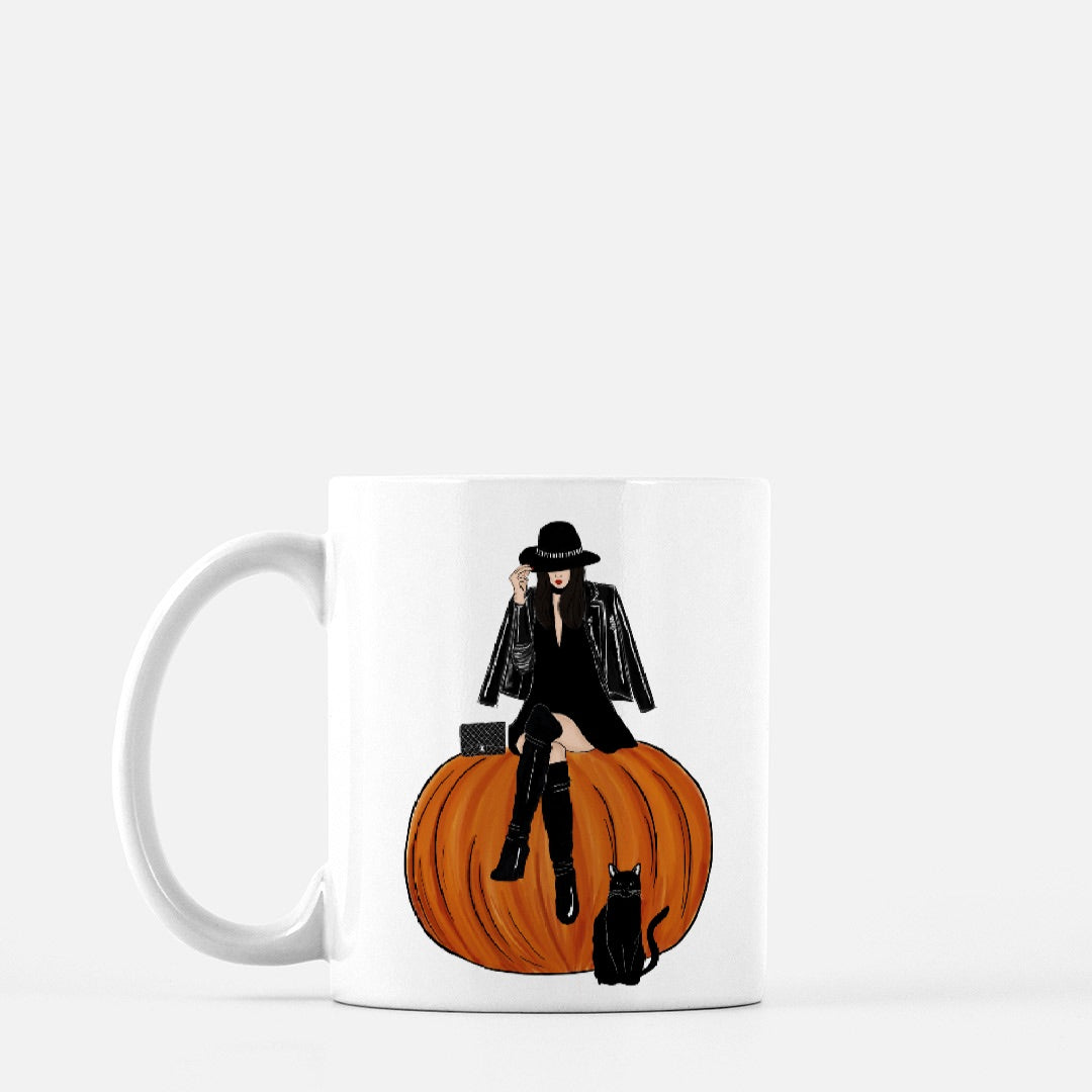 The Pumpkin Fashionista (Brunette) Mug 11oz.