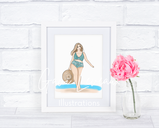 Somewhere On a Beach Fashionista Art Print