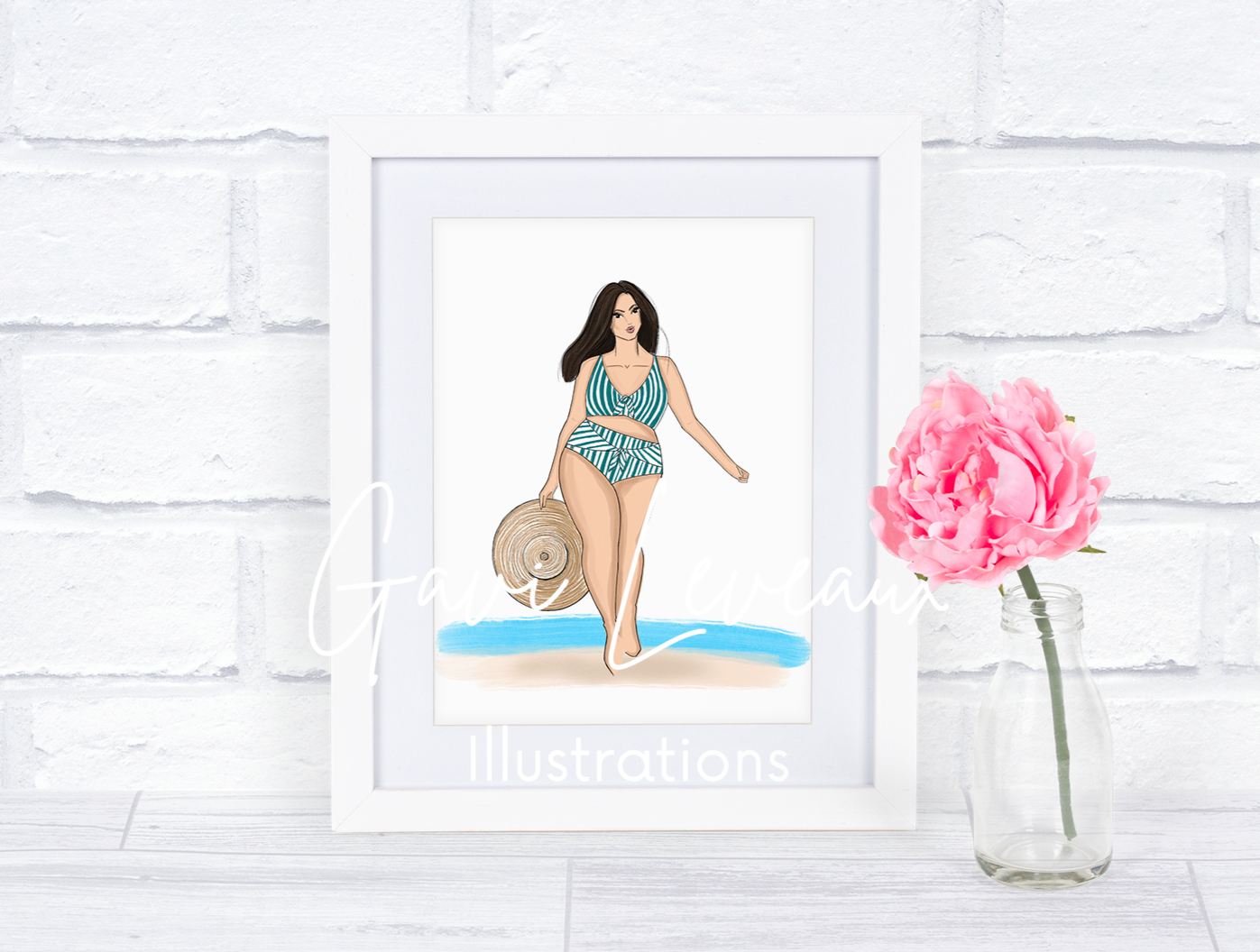 Somewhere On a Beach Fashionista Art Print