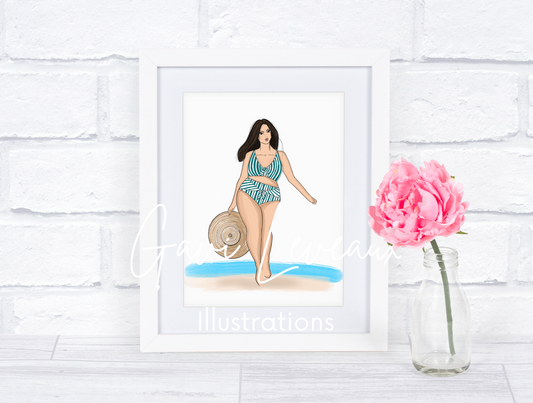 Somewhere On a Beach Fashionista Art Print
