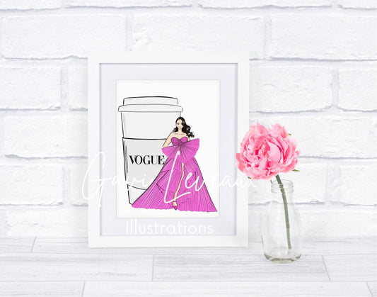 The Coffee and Couture Fashionista Art Print